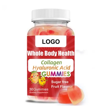 Hot Sales Private label Beauty Skin Care Vitamin C Collagen Hyaluronic Acid Gummies