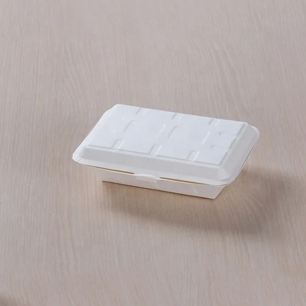 Disposable Matt Lamination Coated Paper Clamshell Lunch Box Foam Replacement Industrial Sushi Food Take-Away Embossing