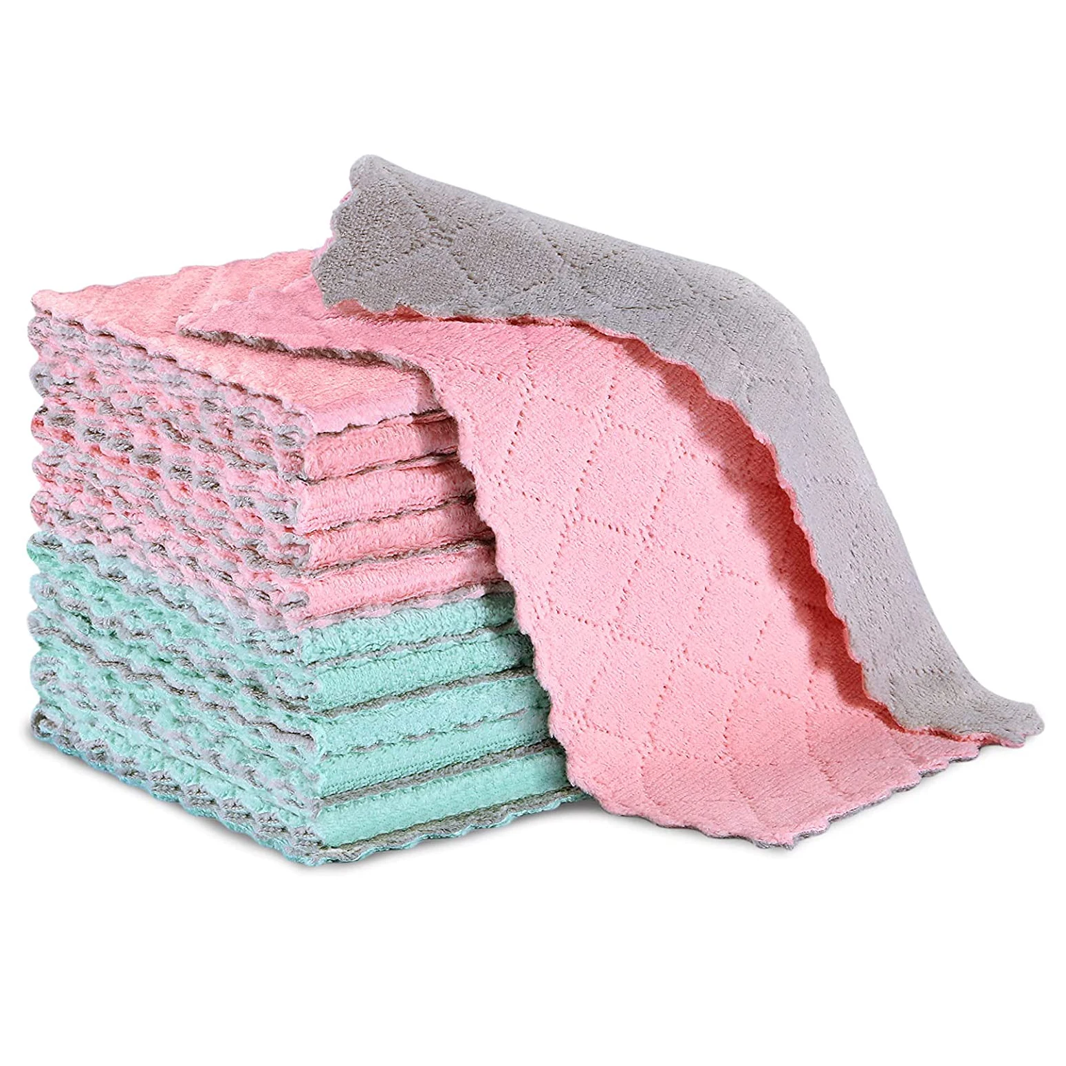 WNG Microfiber Cleaning Cloth Dish Cloths Dish Towels Super Soft And  Absorbent Kitchen Dishcloths Fast Drying Microfiber Kitchen Towels Cotton  Dish