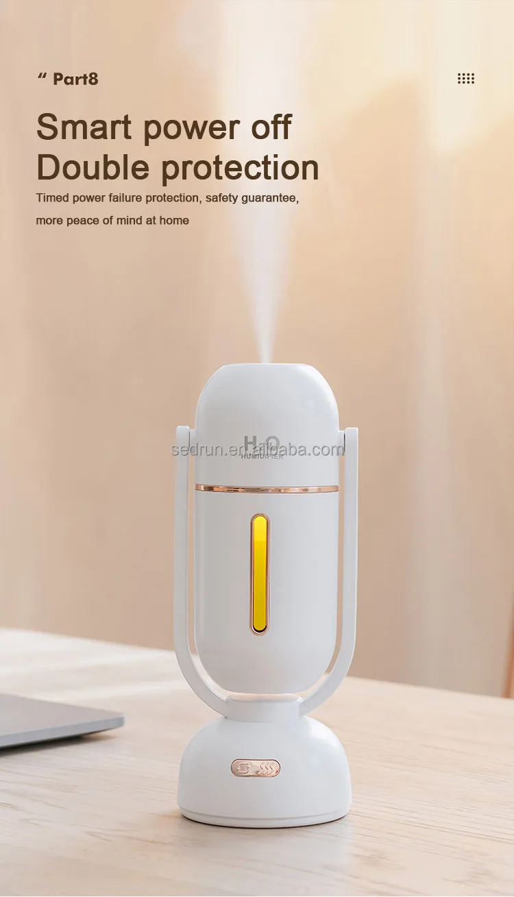 2023 Air Quality Appliances Diffuser Machine Portable Nebulizer Ultrasonic Cool Mist Rotating Humidifier with Rechargeable Batte