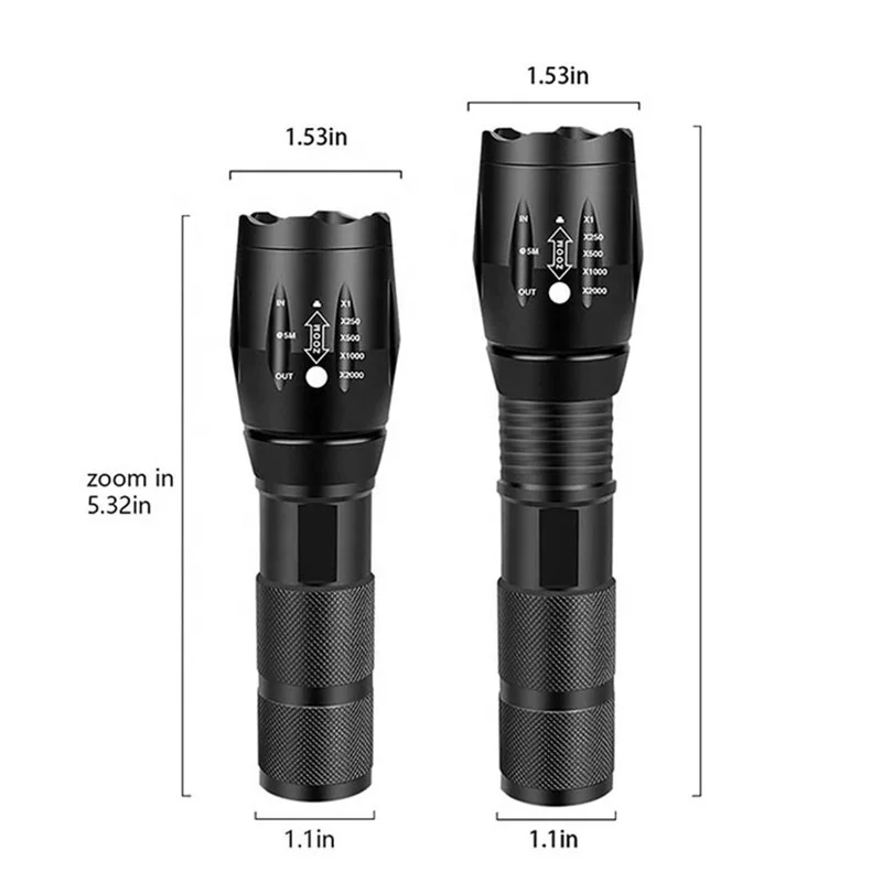 PANYUE 1000LM LED Security Tactical Flashlight Self Defense Multifunction  Outdoor Survival Torch XML T6 Torchlight