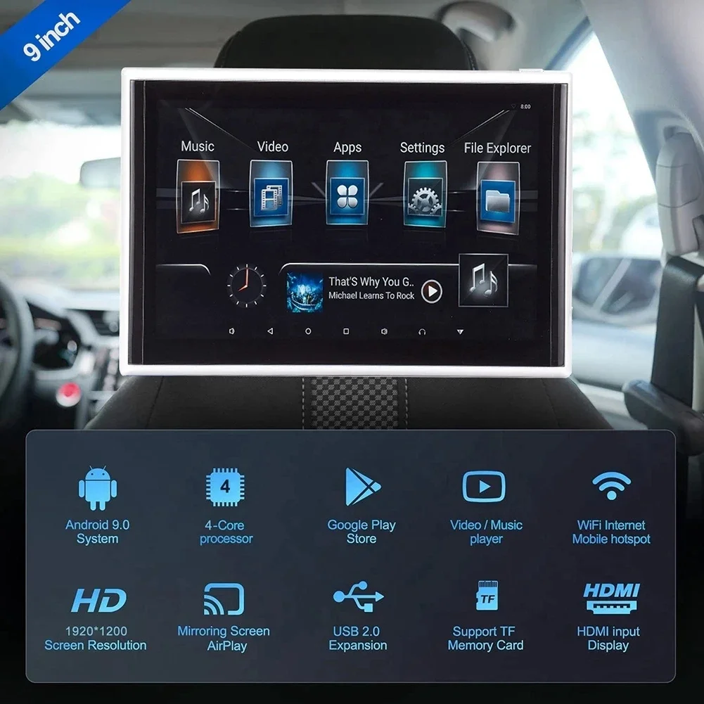 Jmance Android Car Monitor 9 Inch Back Seat Taxi Publicidad Touch