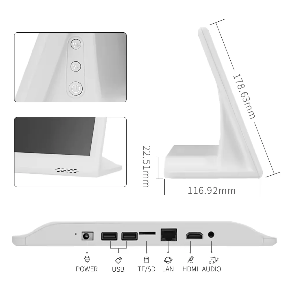 Customer Feedback Evaluator Restaurant Ordering POS System 10.1 Inch L Shape Touch Screen Android Tablet with POE NFC Desktop