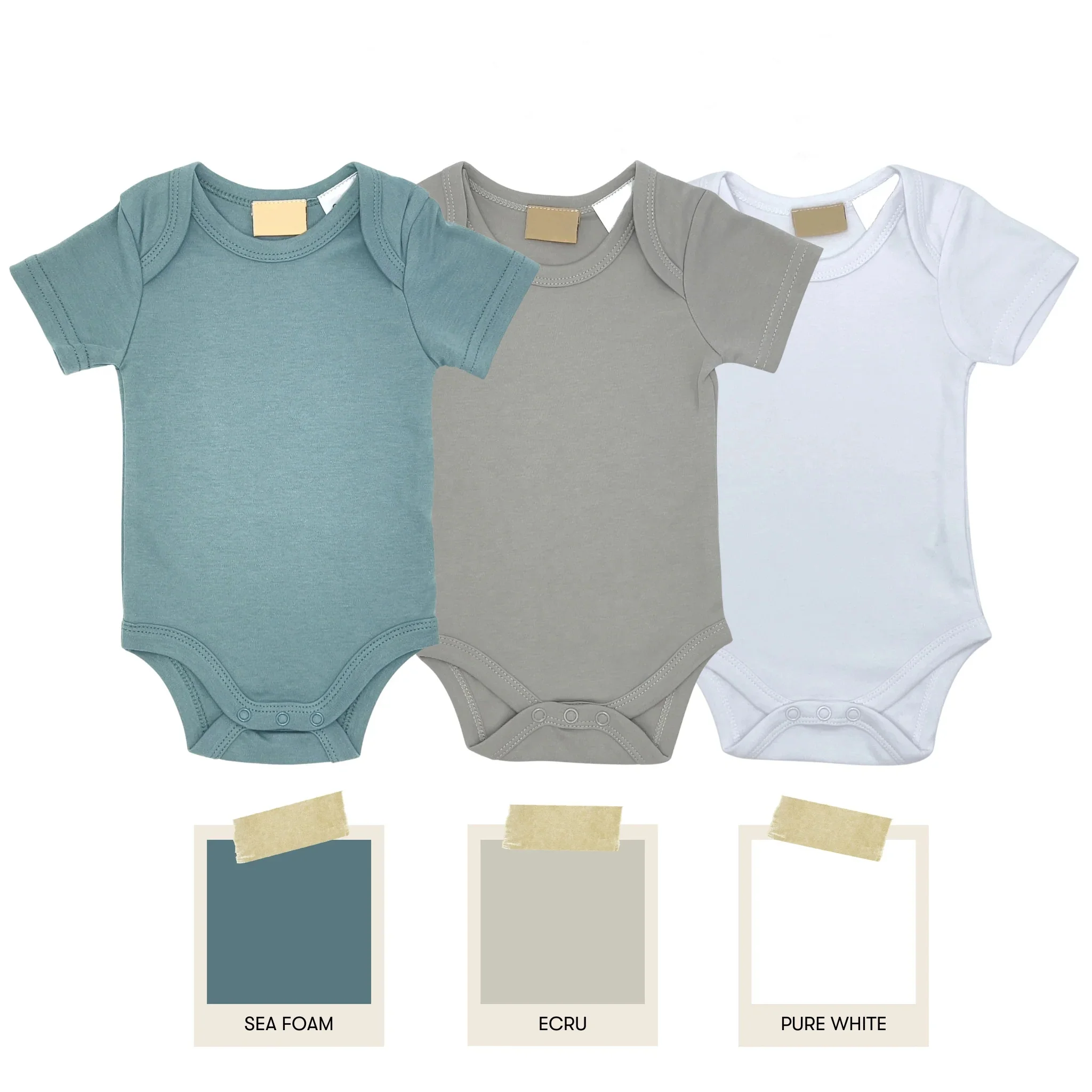Wholesale Custom Free Mock Up Nature 100 Organic Cotton Rompers Baby