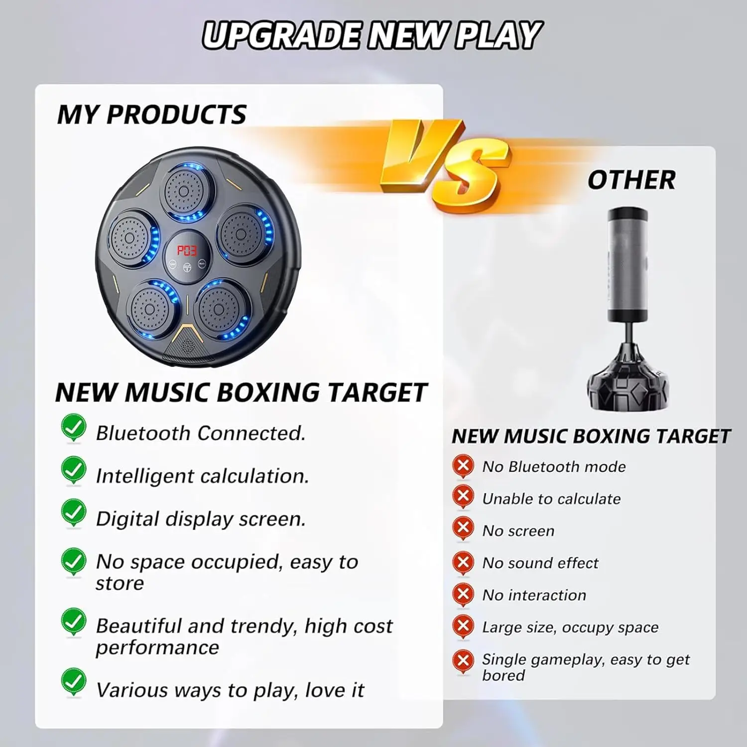 Rs Custom Logo New Popular Intelligent Boxing Target Smart Music Boxing Target Home Gym Training