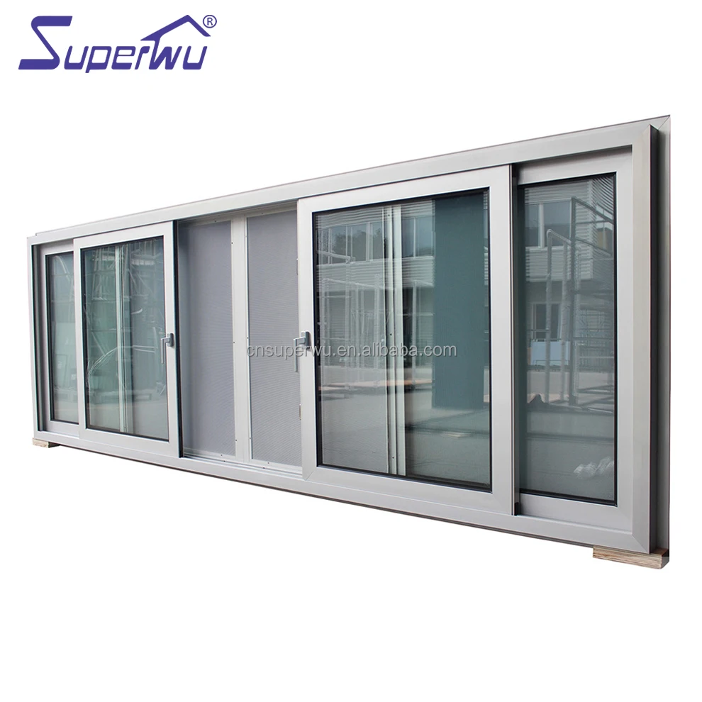 French Style Factory Price Miami-Dade hurricane proof Aluminum Sliding Window With Grill