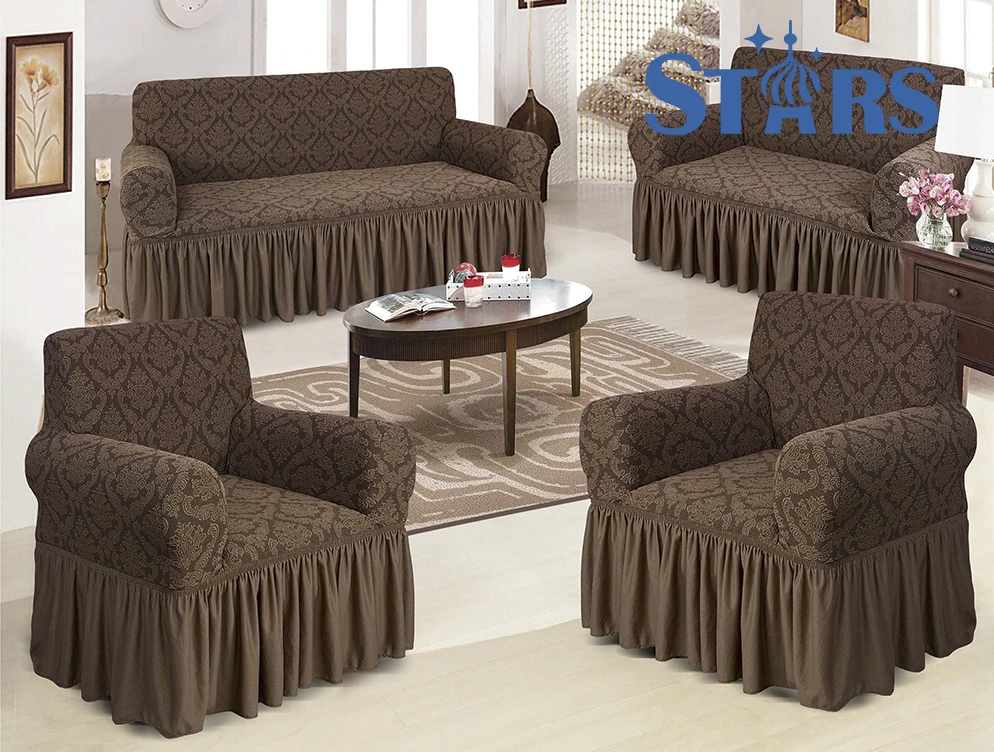 Wholesale Customized Highly Stretchable Woven Jacquard Sofa Cover 7