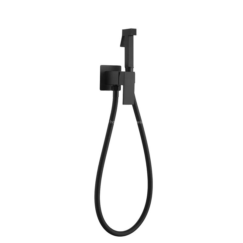 product factory direct selling simple black square bathroom bidet sprayer spray handheld bidet toilet sprayer kit-10