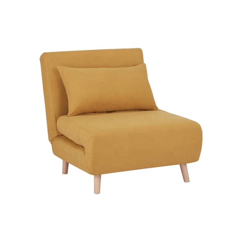 Modern Luxury Single Tufted Folding Sofa Bed Convertible Portable Reclining Furniture Metal Frame Fabric for Apartment Workshop