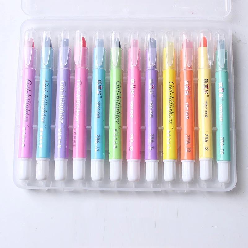 Solid No Bleed Gel Highlighters For Bible Pastel Color Smooth Write Gel
