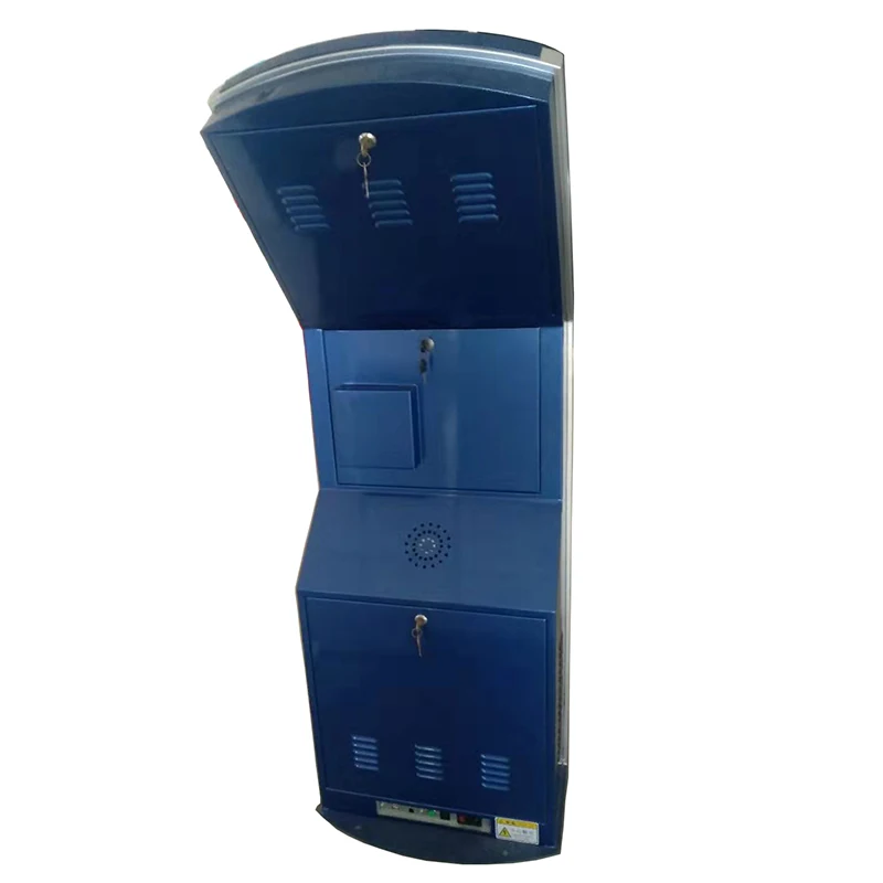 standing 58mm receipt printing kiosk with customisable touch screen size