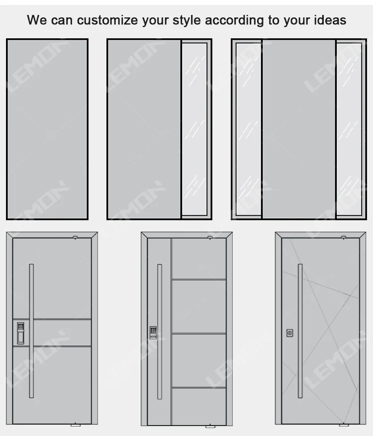 Modern Cast Aluminium Entrance Door Exterior Security Front Pivot Door 