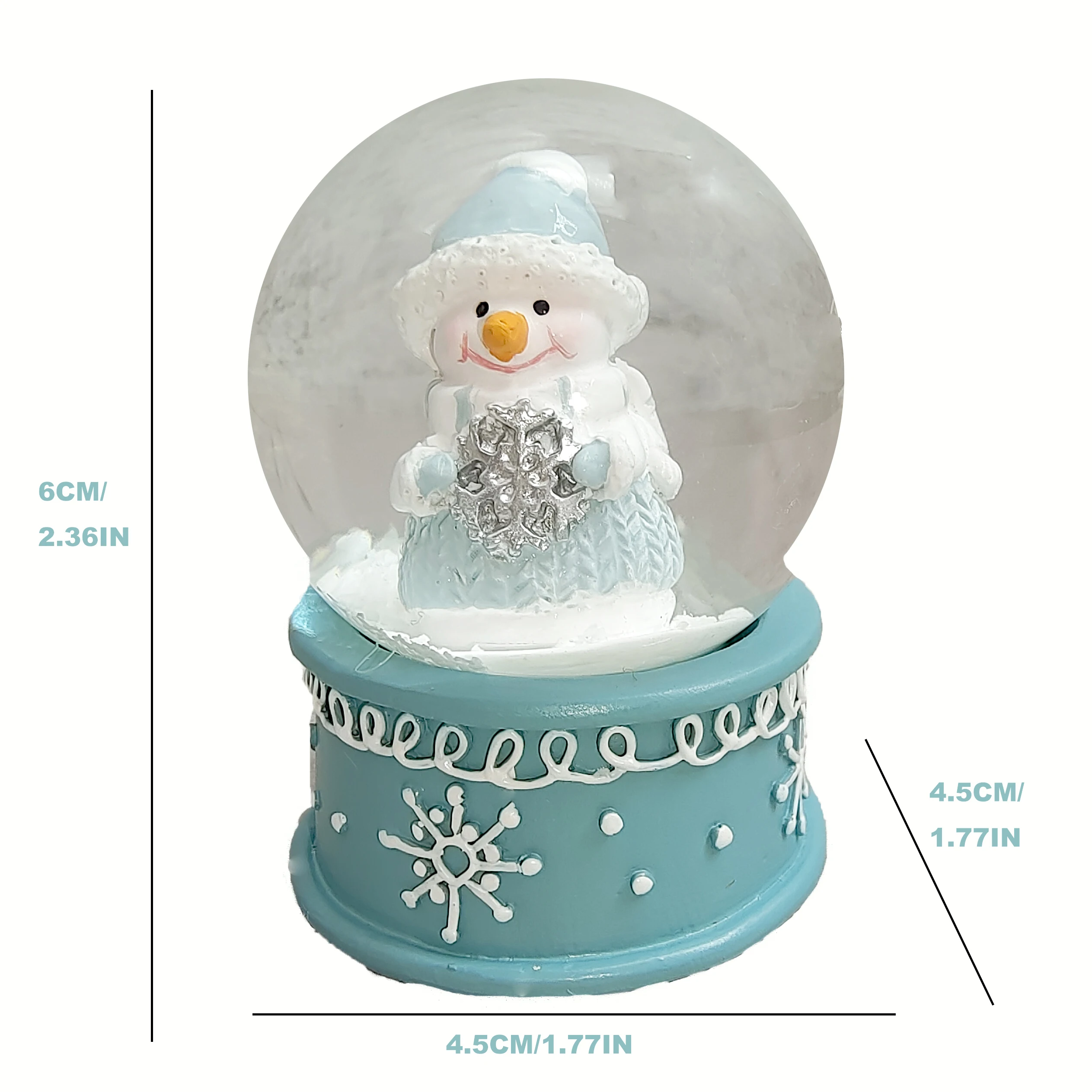 Resin Christmas 45mm Snowman Snow Globe Customization Support Xmas