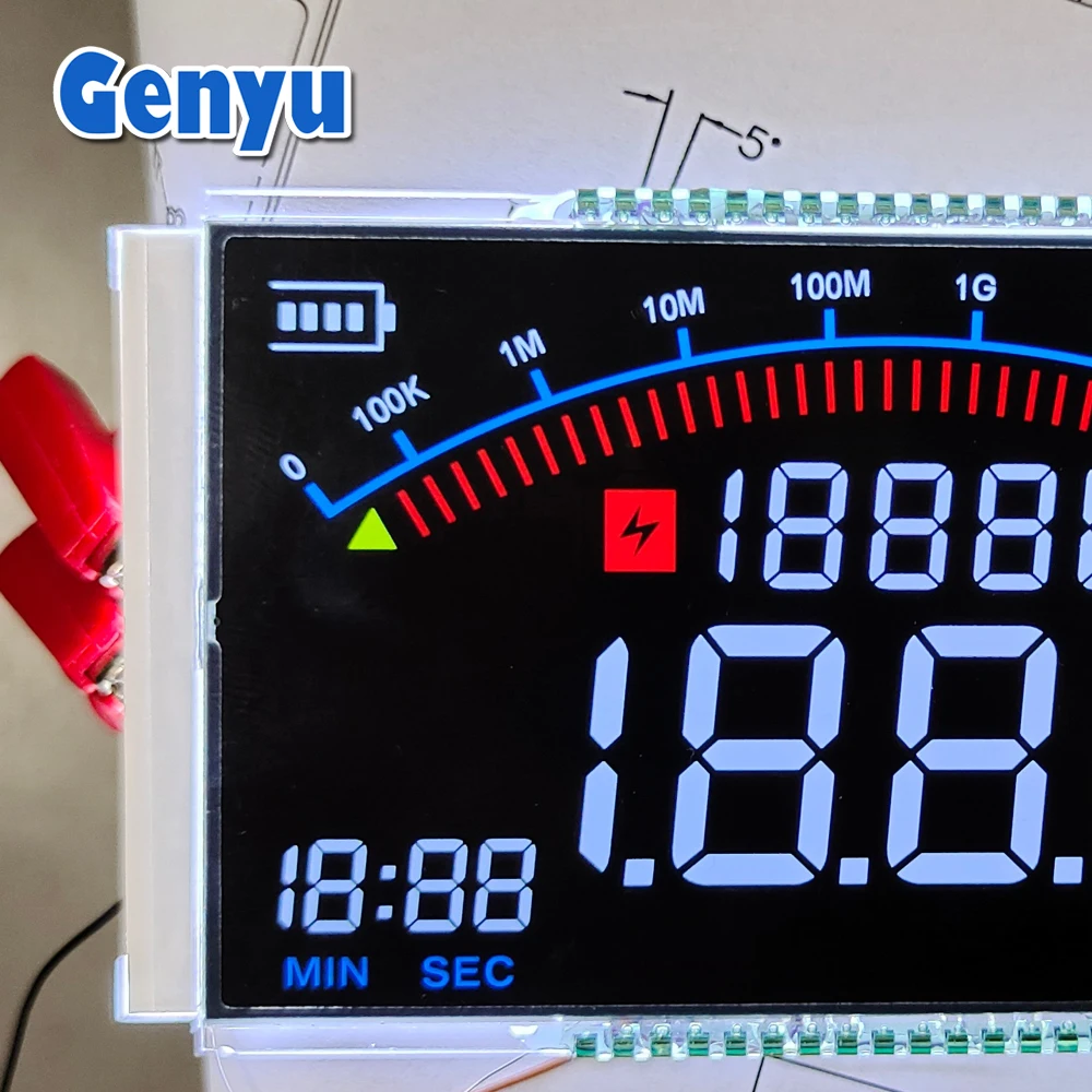 VA LCD Display OEM Customizable 7 Segment LCD Display 36pin Meter Screen Liquid Crystal Display Custom LCD Screen