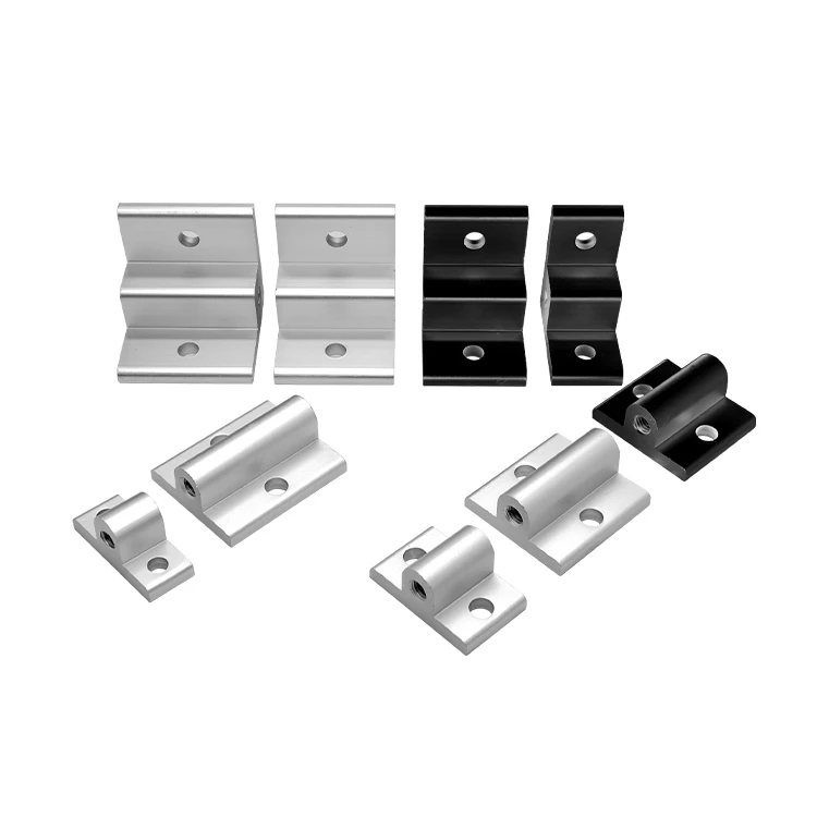 Aluminum Profile Sheet Fixed Connectors, Panel Spacing Blocks, Foot Wheels, Acrylic Fasteners, Right Angle Locking Brackets details