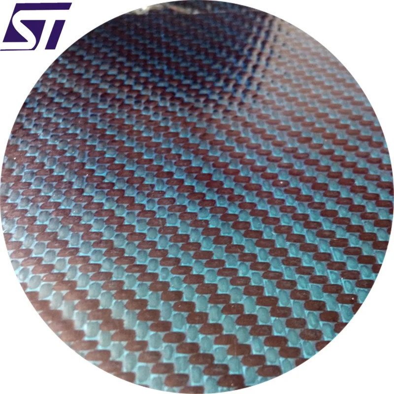 Высокопроизводительная углеродная и красная арамидная гибридная ткань Prepreg