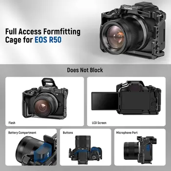 NEEWER Aluminum Video Rig ARRI Holes R50 Camera Cage Compatible with Canon EOS R50 detail image