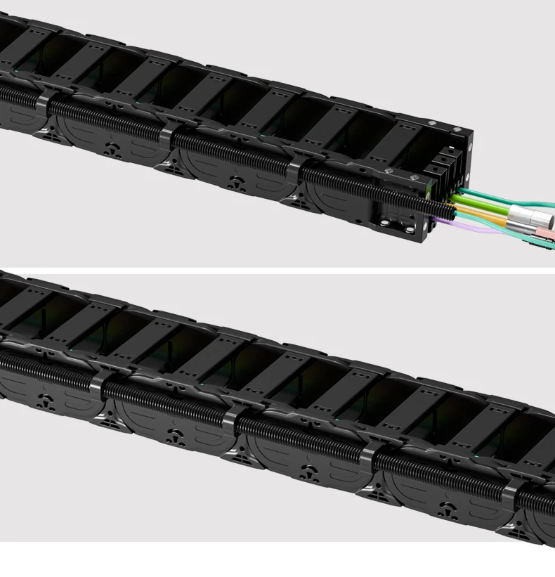 重荷重長距離ケーブル牽引チェーンナイロン樹脂製ドラッグチェーンワイヤープロテクター(機械スタッカー用)