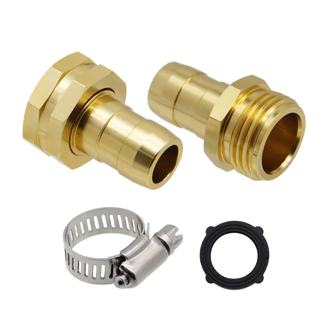 5/8" Hose Repairing Fitting Adapter Kit with Stainless Steel Clamp Accessories 