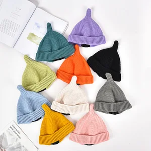 Autumn and Winter Baby Beanies Cap Fashion Infants Boys and Girls Hat Newborn Warm Pointed Wool Hat