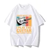 White Funny Guitar Graphic Tee Shirt 2