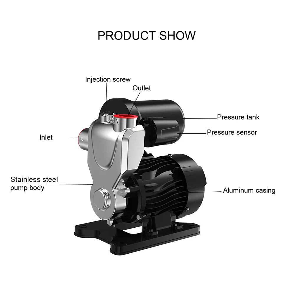 Stainless Steel Water Pressure Booster Pump 180w 200w Household