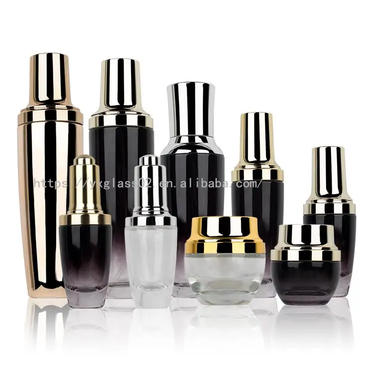 Fashional Skincare packaging set glossy cosmetic container glass bottles 30g50g30ml50ml120ml