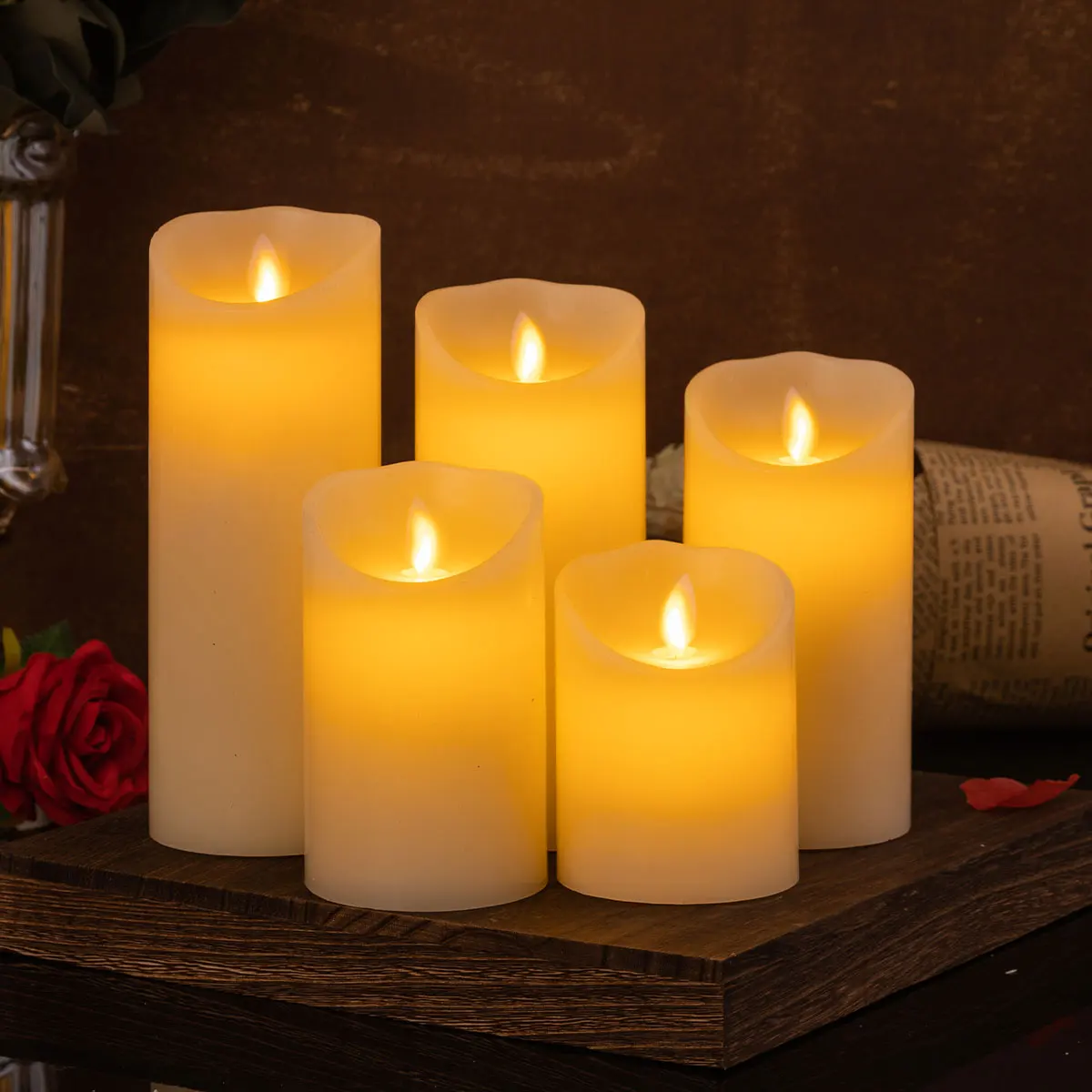 product plastic slanted candle flameless led candle romantic atmosphere valentines day holiday decoration home decoration-32