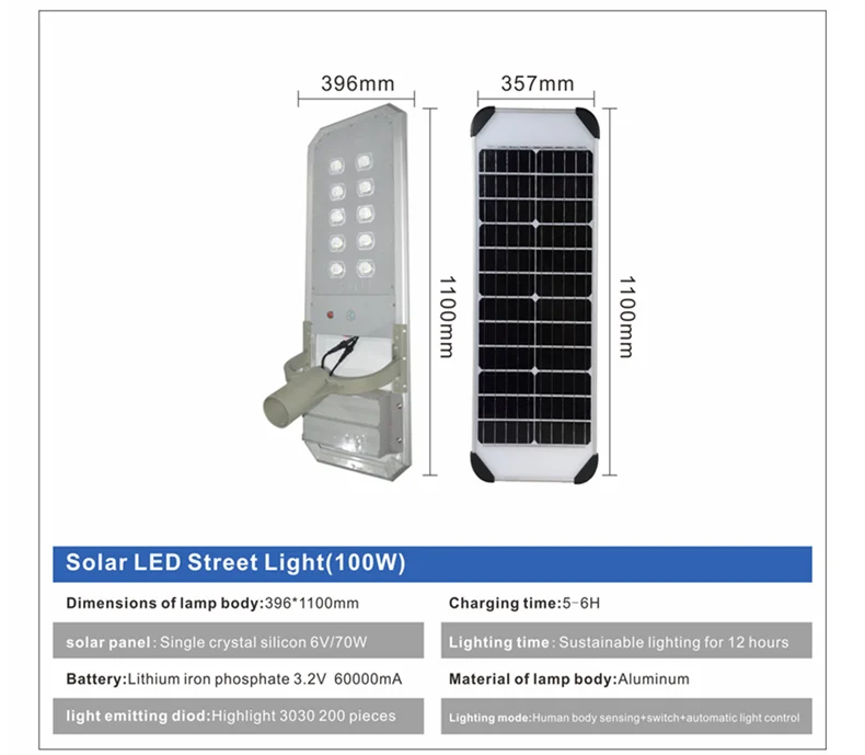 Outdoor Automated Solar LED Street Light With Mono Solar Panel