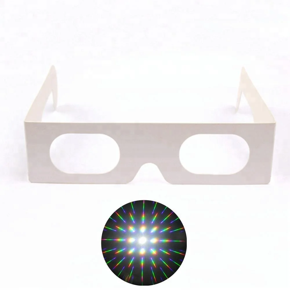 GloFX 20 Pack Paper Cardboard Diffraction Glasses | 3D Rainbow Prism Galaxy Spiral Lens Effect | Perfect For Fireworks, Sunsets, Clubs, Concerts, Music Festivals EDM Rave Party