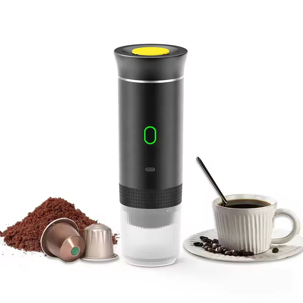 Portable USB-Powered 3-in-1 Smart MIni Espresso Coffee Maker Pads Black Heating Water Coffee Machine for Travel Outdoor Camping