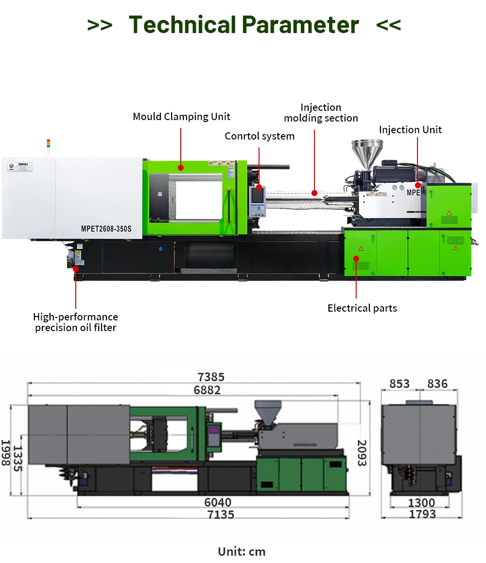 Direct Sales Plastic Tube Injection Molding Machines High Speed 350 Ton Preform Injection Molding Machine manufacture