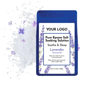 Wholesale Custom Scented Lavender & Himalayan Bath Salt Essential Oils Infused EPSOM Salt Soak for Foot Spa Body Detox Gift Sets