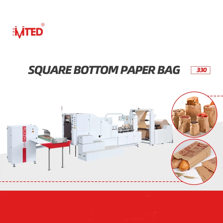 Rzfd330 Food Paper Bag Making Machine Price Automatic Square Bottom