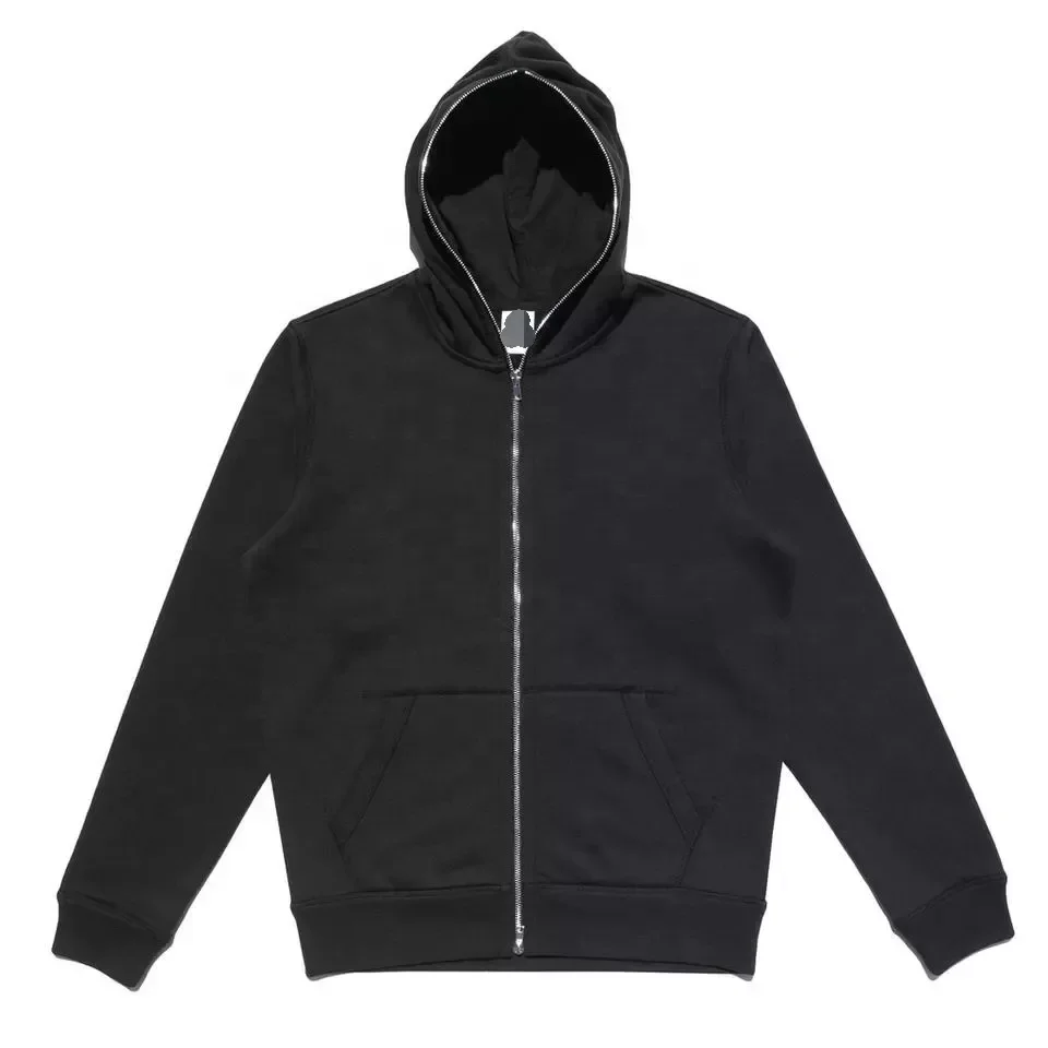 JL1114E Wholesale Bulk Hoodies Plus Size Men’s Black Plain Full Face Clothing Manufacturers Full Zip Hoodie Men