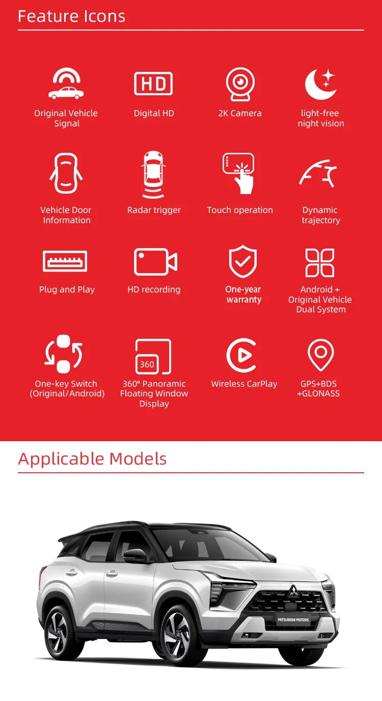 product wemaer androidoriginal dual system 3d panoramic cameras surrounding view 360 degree car bird view camera for mitsubishi xforce-1