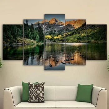EAGLEGIFTS Home Decoration Large Prints Canvas Paintings Decor Wall Art Hanging Poster Frame Framed 5 Pieces Landscape Picture