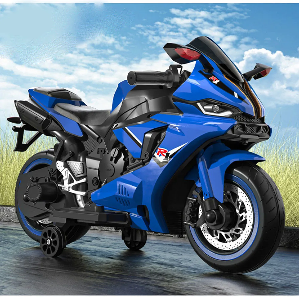 New Model Children's Electric Motorcycle Car Early Education Remote Control Rechargeable Fashion Retro Single/Dual Drive Metal