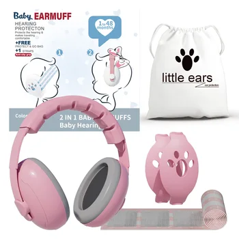 EM1009SK 2-in-1 Baby Earmuffs Infant Sleeping Ear Defender Kids Hearing Protection Noise Reduction Headphone for Babies