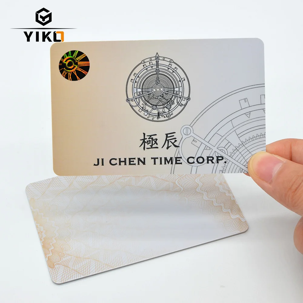 Certificate of Authenticity Card Customized Shape Plastic Membership Card Security Hologram SEAL 1k Chip PVC Material