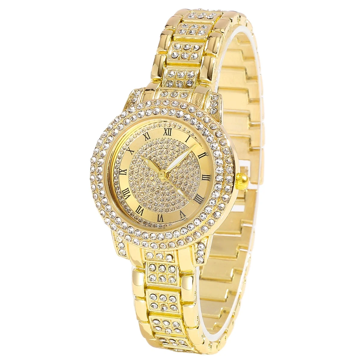 Golden Watch Women Rhinestone Fashion Wristwatch Female Casual Ladies  Watches Bracelet CD134