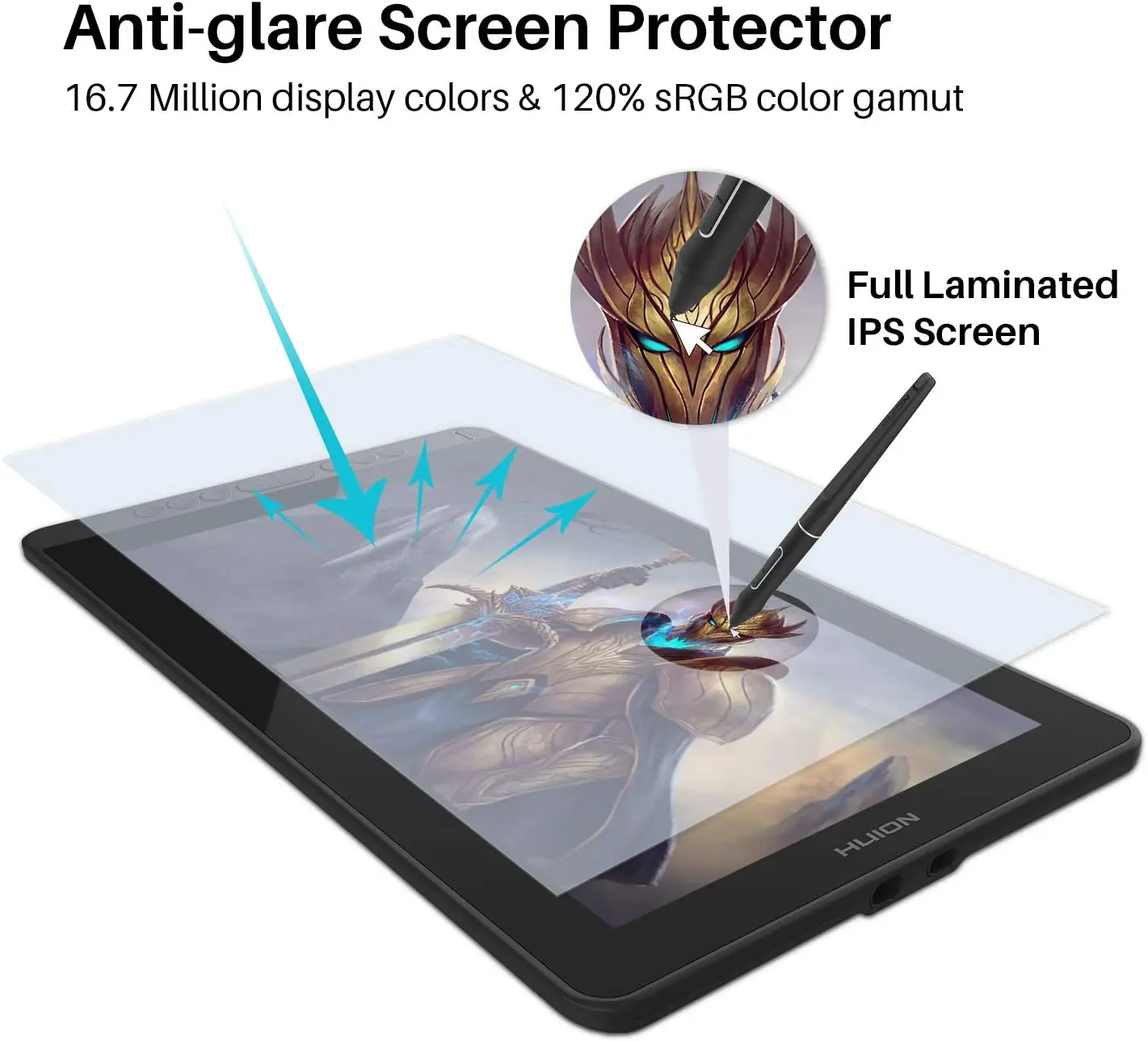 HUION Kamvas 13 多色インタラクティブLCDペンディスプレイ デジタル