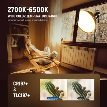 NEEWER CB300B 320W LED Video Light With APP Remote Control,All Metal Bi Color COB Continuous Output Lighting for Video Recording detail image