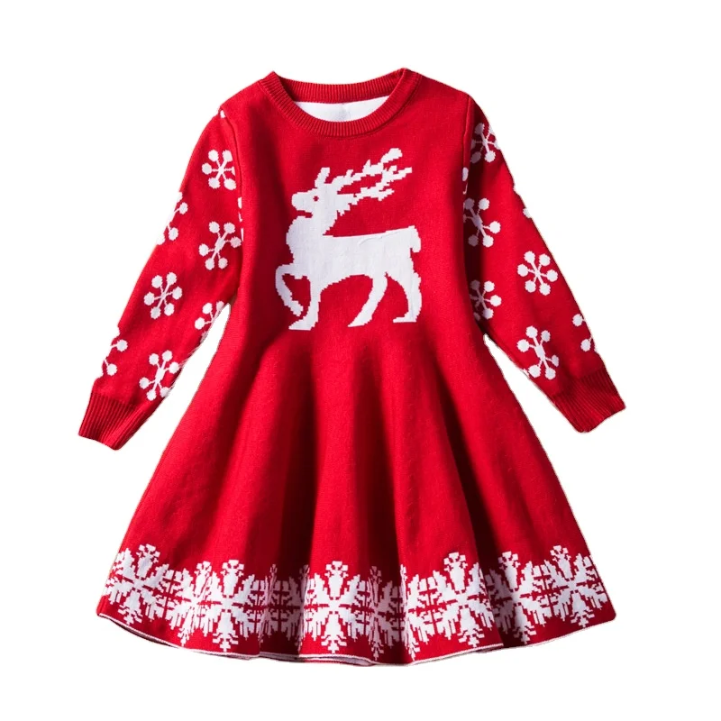 Vestido Rojo De Navidad Para Niñas,Ropa De Fiesta De Manga Larga Para  Otoño,Informal,8 Años - Buy Navidad Niña Vestido De,Vestido De  Suéter,Vestido De Bebé Niña Product on 