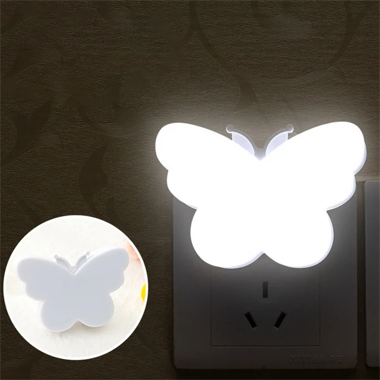 110V 220v Led Plug Light Sensor Control Night Lights Mini  Star Butterfly Novelty Moon Bedroom Lamp for Baby Gift