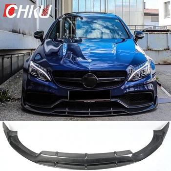 for 2014-2020 Mercedes Benz C-Class W205 C250 C200 COUPe C300 C63AMG front bumper BS style carbon fiber front lip