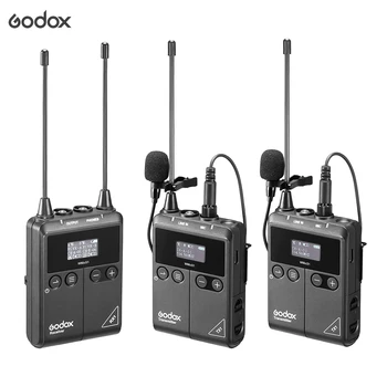 Godox WMicS1 Kit2 UHF Wireless Microphone 2pcs TX1 Portable Body-pack Transmitters+ RX1 Receiver for Smartphone Camera Vlog