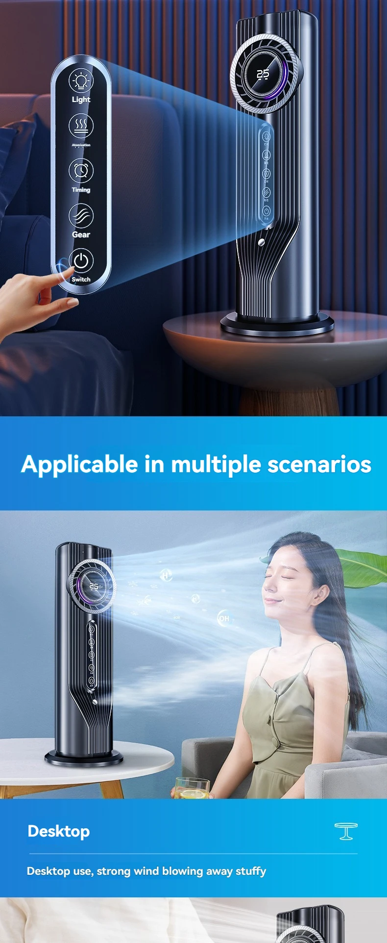 Draagbare mini desktop airconditioning met waterbevochtiging_voghion.com
