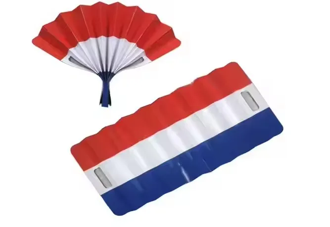 Wholesale Factory Custom Flag Paper Hand Fan Printed Folding Clapper Noise Makers Paper Fan Clapper for Paper Cup Fan