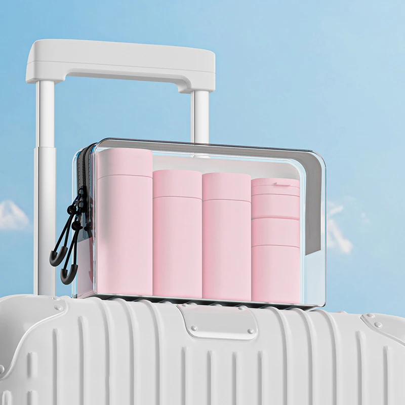 In Stock Cosmetic Travel Set Container Empty 15ml Green Face Cream Jar Pink Shampoo Bottle White Lotion Bottle With Filp Cap